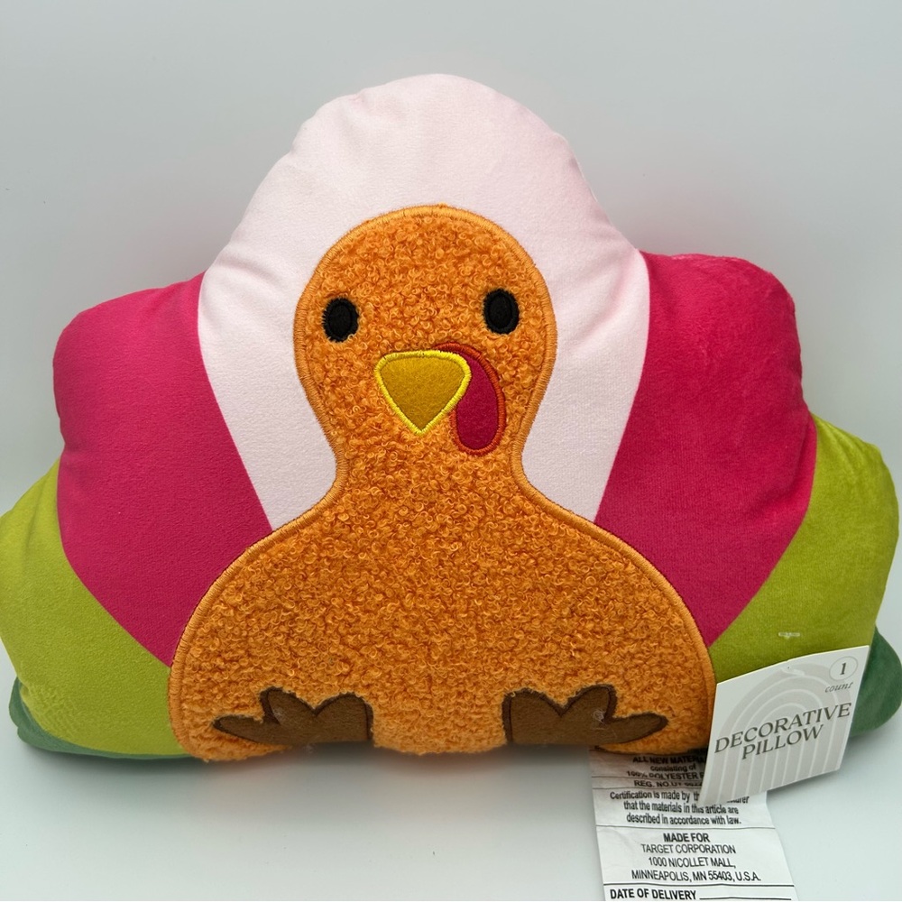 Colorful Turkey Decorative Pillow. Throw pillow Thanksgiving. 🆕 ‎ small